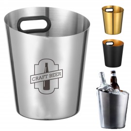 Logo Branded Stainless Steel Slant Ice Bucket  Logo Branded Stainless Steel Slant Ice Bucket