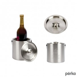 Perka Quinton 1.3L Double Wall, Stainless Steel Ice Bucket with Logo  Perka Quinton 1.3L Double Wall, Stainless Steel Ice Bucket with Logo