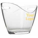 Small Clear Oval Wine Bucket with Logo