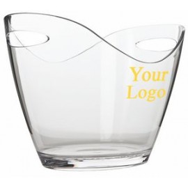Small Clear Oval Wine Bucket with Logo  Small Clear Oval Wine Bucket with Logo