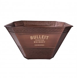 BREKX Crestfallen Hammered Antique Copper Beverage Bucket with Logo  BREKX Crestfallen Hammered Antique Copper Beverage Bucket with Logo