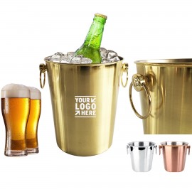 4.5L Stainless Steel Ice Bucket with Handgrip with Logo