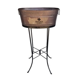 Custom BREKX Aspen Hammered Beverage Tub in Antique Copper Finish with 28-inch Stand  Custom BREKX Aspen Hammered Beverage Tub in Antique Copper Finish with 28-inch Stand
