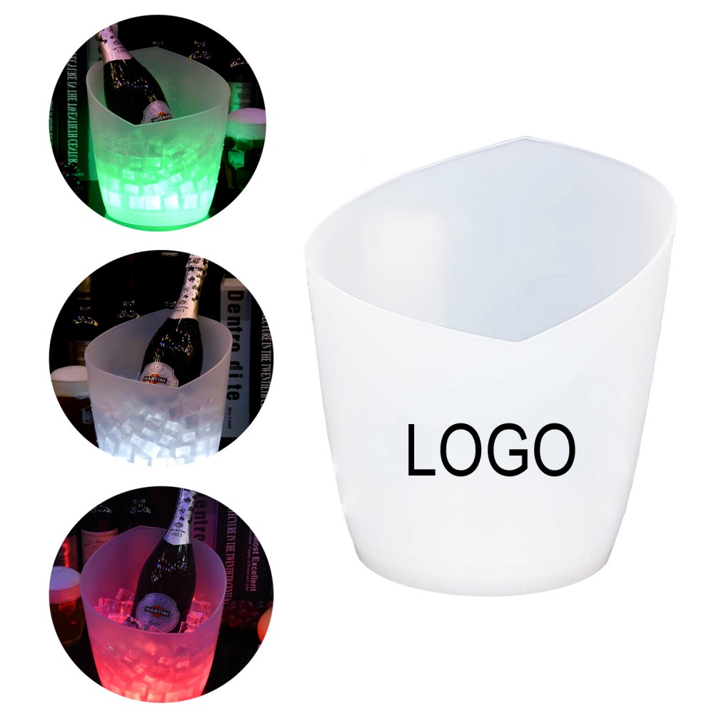 Colorful Gradient Luminous Plastic Bucket with Logo