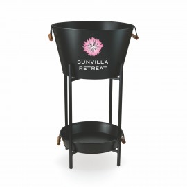 Twine Living Beverage Tub Stand & Tray with Logo  Twine Living Beverage Tub Stand & Tray with Logo