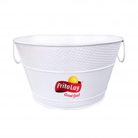 BREKX Old Tavern Hammered Beverage Bucket in White with Logo