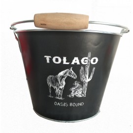 Customizes 5 QTWood Handle Ice Bucket With Two Opener