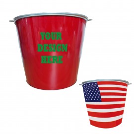 5 Quart Galvanized Metal Bucket with Logo  5 Quart Galvanized Metal Bucket with Logo