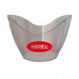 4L Plastic Clear Champagne Ice Bucket with Logo