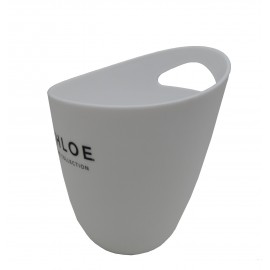 Red Wine Bevel Ice Bucket with Single Handle with Logo  Red Wine Bevel Ice Bucket with Single Handle with Logo