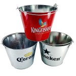 5-Quart Galvanized Pail Beer Bucket, Ice Bucket for Beer, Wine, Champagne, Parties, Centerpieces with Logo