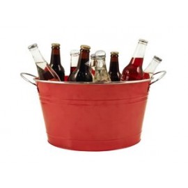 Country Home Big Red Galvanized Tub with Logo  Country Home Big Red Galvanized Tub with Logo