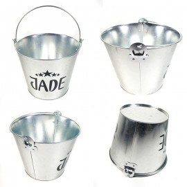 Personalized 5 Quart Galvanized Ice Bucket W One Opener  Personalized 5 Quart Galvanized Ice Bucket W One Opener