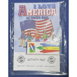 Custom Imprinted I Love America Activity Pad Fun Pack
