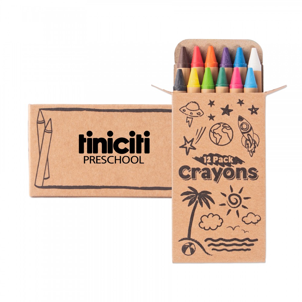 12 Pack Crayons Kraft Box with Logo