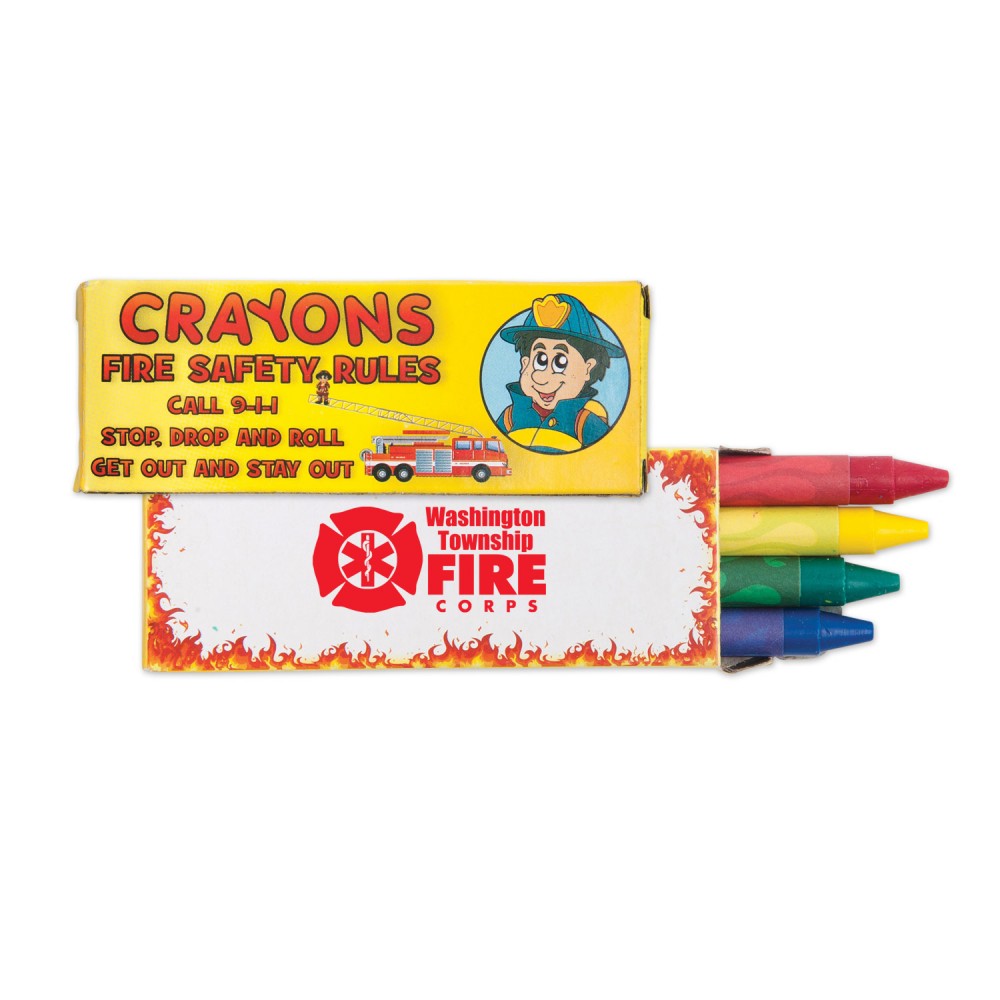 Logo Branded 4 Pack Fire Safety Crayons