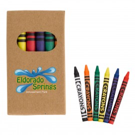 Logo Branded 6-Piece Crayon Set  Logo Branded 6-Piece Crayon Set