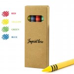4 Pack Crayons W/ Paper Case Custom Imprinted