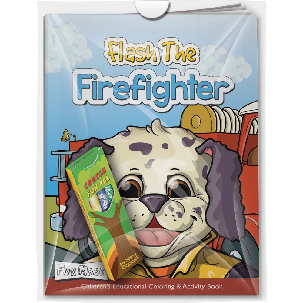 Combo Pack - Fun Mask Coloring Book & 4-Pack of Crayons in a Poly Bag Custom Imprinted Combo Pack - Fun Mask Coloring Book & 4-Pack of Crayons in a Poly Bag Custom Imprinted