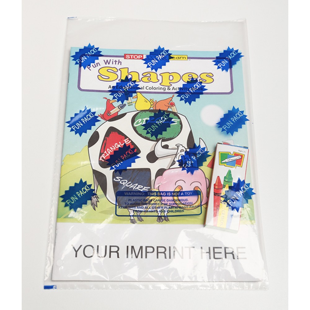 Custom Imprinted Fun With Shapes Coloring Book Fun Pack