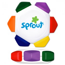 Logo Branded Liqui-Mark Crayo-Craze 6-Color Crayon Wheel (White)