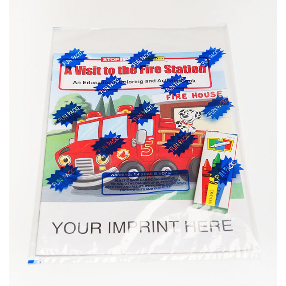 Custom Imprinted A Visit to the Fire Station Coloring Book Fun Pack