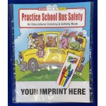 Custom Imprinted Practice School Bus Safety Coloring Book Fun Pack
