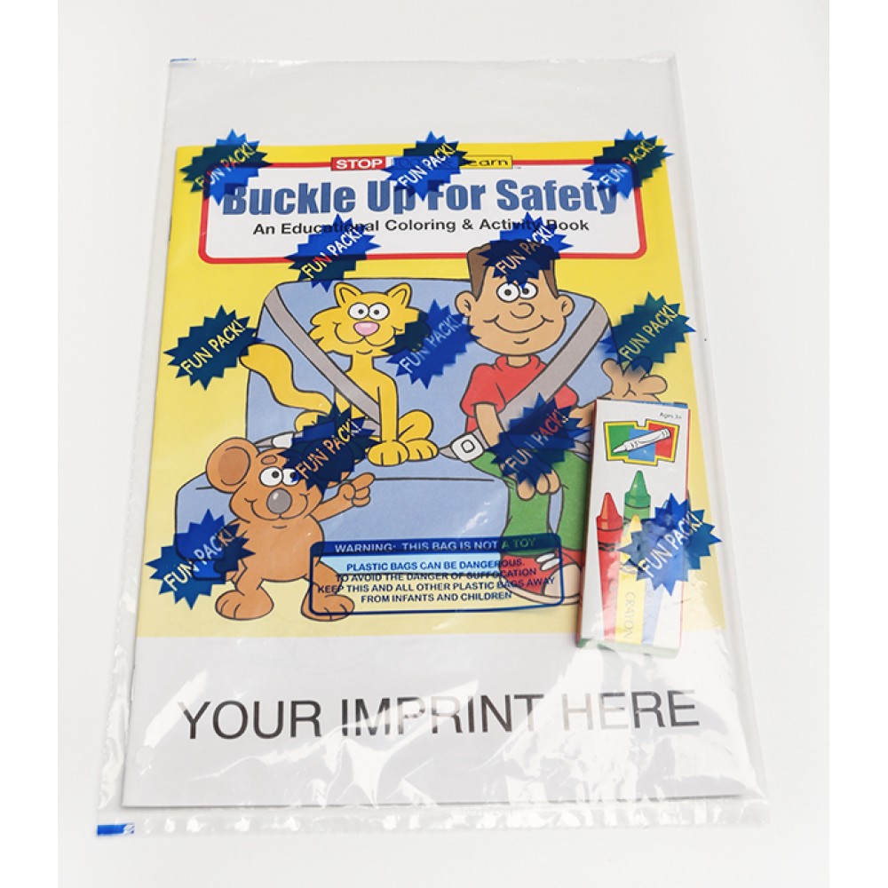 Custom Imprinted Buckle Up for Safety Coloring Book Fun Pack