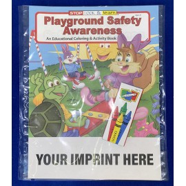 Custom Printed Playground Safety Awareness Coloring Book Fun Pack