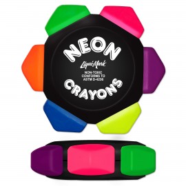 Logo Branded Liqui-Mark Crayo-Craze Neon 6-Color Crayon Wheel