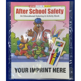 Custom Printed After School Safety Coloring Book Fun Pack