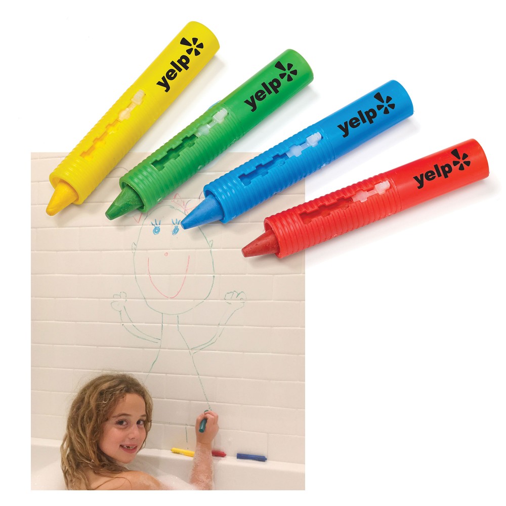 Custom Printed 4-Pack Bathtub Crayon Sets in Polybag