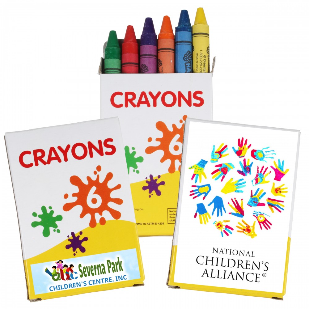 6pk Crayons Custom Imprinted