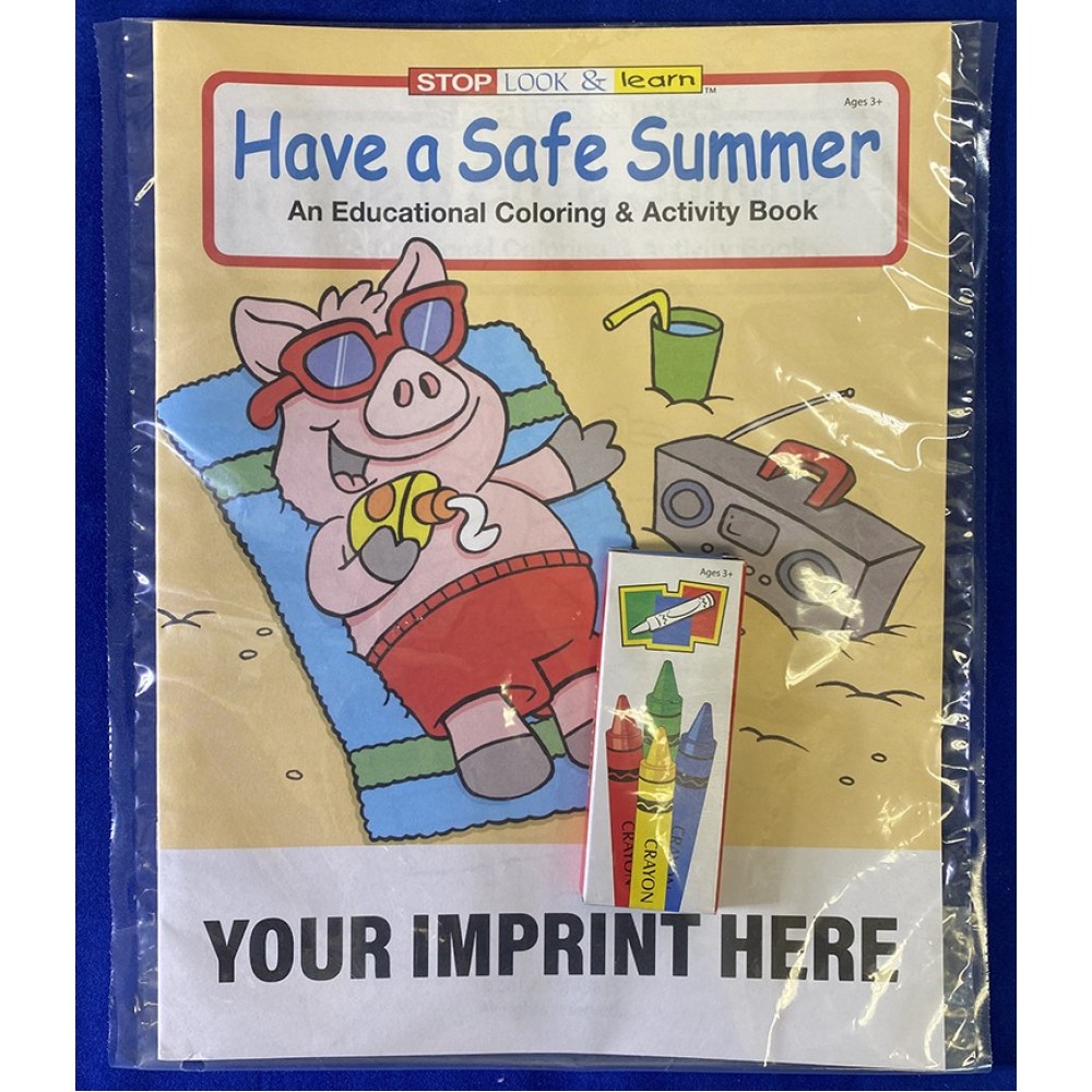 Logo Branded Have a Safe Summer Coloring Book Fun Pack