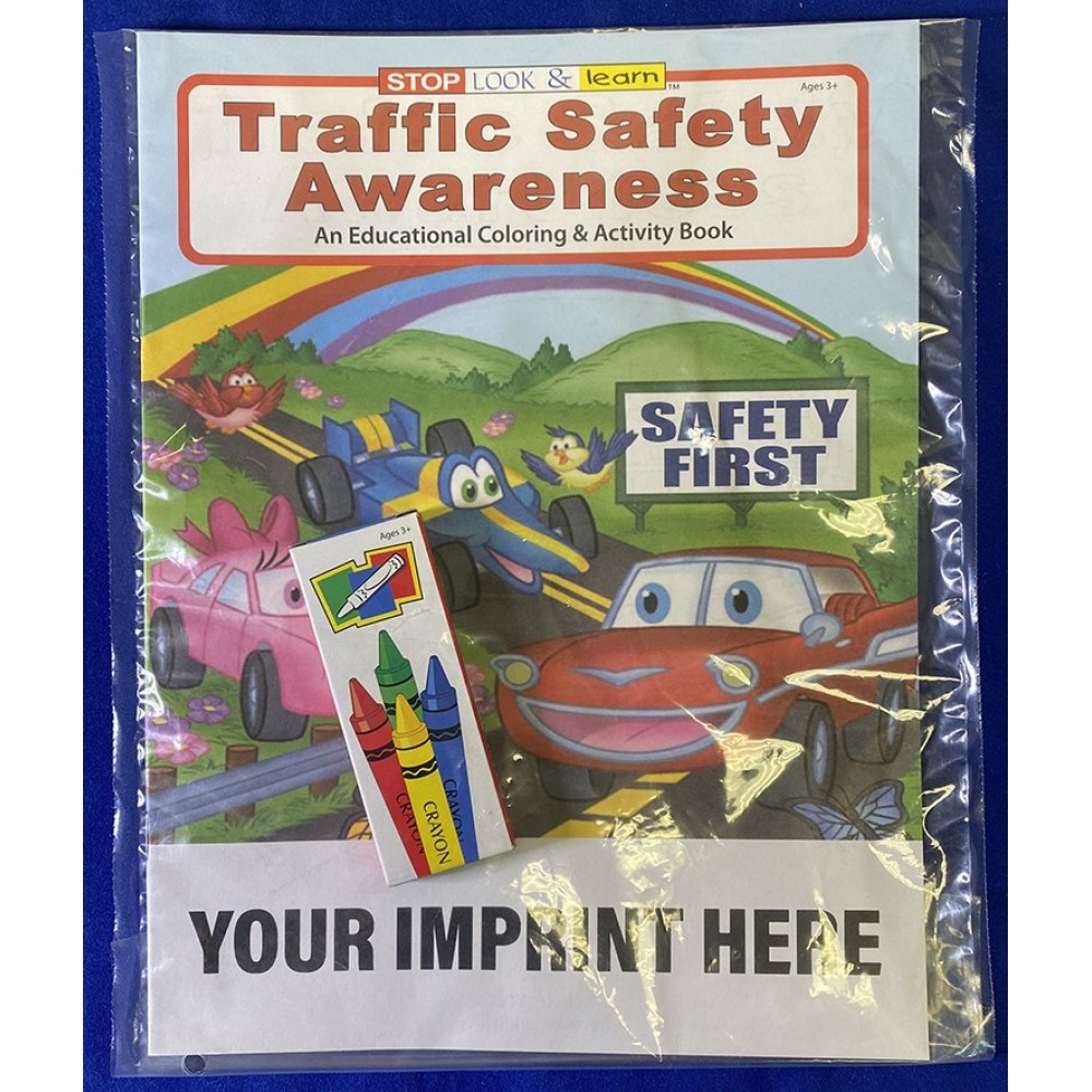 Custom Imprinted Traffic Safety Awareness Coloring Book Fun Pack