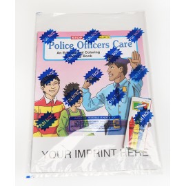 Custom Imprinted Police Officers Care Coloring Book Fun Pack