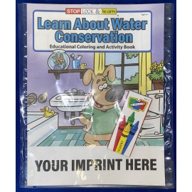 Custom Imprinted Learn About Water Conservation Coloring Book Fun Pack Set