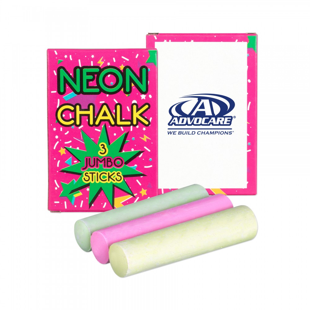 3 Pack Jumbo Neon Chalk Logo Branded