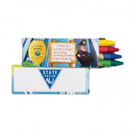 Custom Printed 4 Pack Police Safety Crayons  Custom Printed 4 Pack Police Safety Crayons