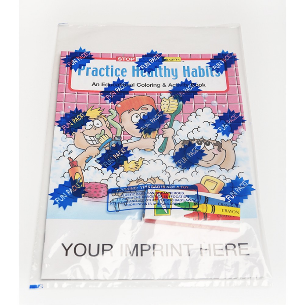 Logo Branded Practice Healthy Habits Coloring Book Fun Pack