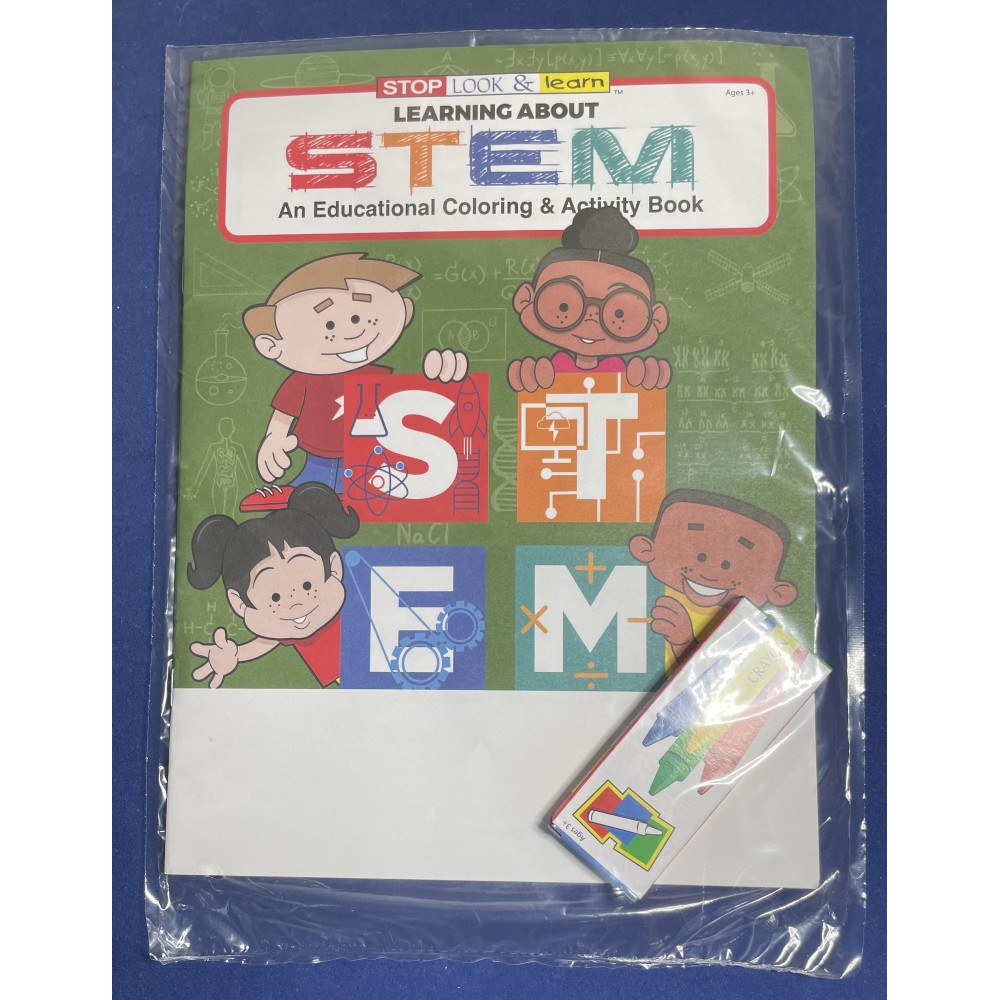Learning About STEM Coloring Book Fun Pack Logo Branded