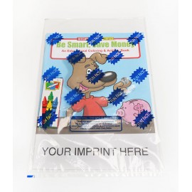 Be Smart, Save Money Coloring Book Fun Pack Custom Imprinted
