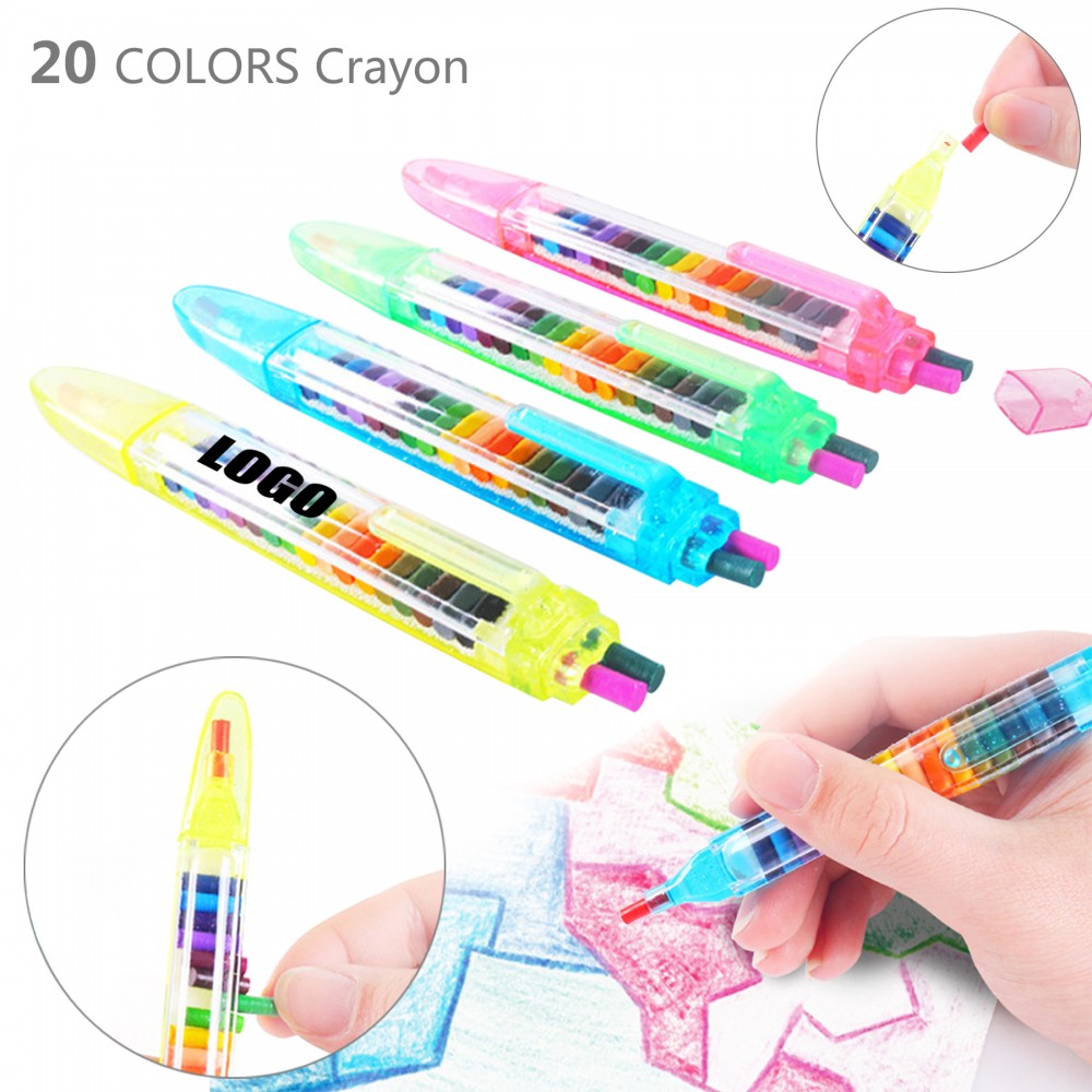 20 Colors In 1 Crayon with Logo 20 Colors In 1 Crayon with Logo