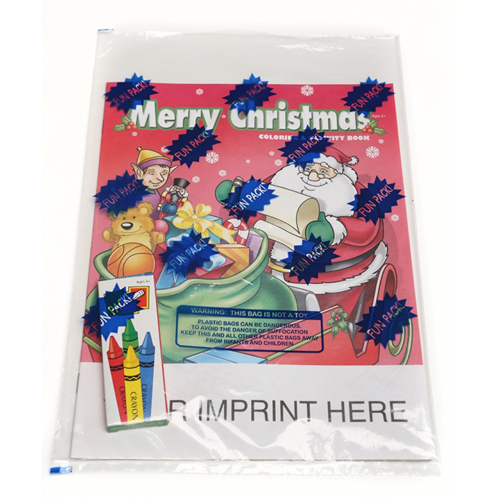Merry Christmas Coloring & Activity Book Fun Pack Custom Printed