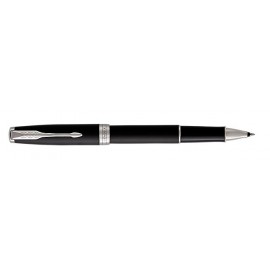 Logo Branded Parker Sonnet Matte Black Rollerball Pen With Chrome Trim