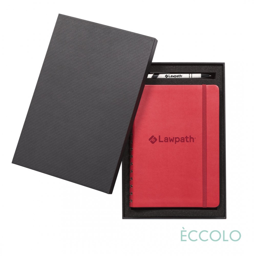 Logo Branded Eccolo Kabuki Spiral Journal/Austen Pen/Stylus Gift Set - (M) 6"x8" Red Logo Branded Eccolo Kabuki Spiral Journal/Austen Pen/Stylus Gift Set - (M) 6"x8" Red