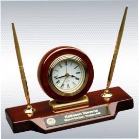 Piano Desk Clock & Pen Set (9" x 4 3/4") Custom Imprinted
