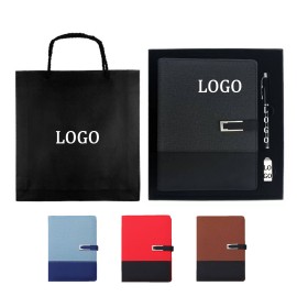 3 Pieces Notebook With Pen And Flash Drive Set Custom Imprinted  3 Pieces Notebook With Pen And Flash Drive Set Custom Imprinted