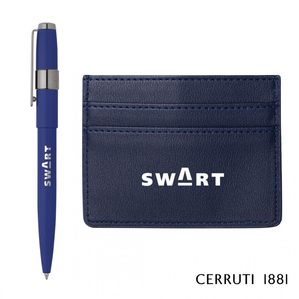 Personalized Cerruti 1881 Brick Card Holder & Block Pen Gift Set