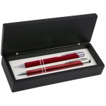Logo Branded JJ Series Red Stylus Pen and Pencil Set in Black wood Presentation Gift Box